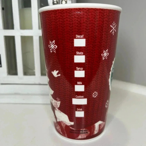 2008 Starbucks Holiday Knit Sweater Ceramic Mug 16 oz - Picture 5 of 7